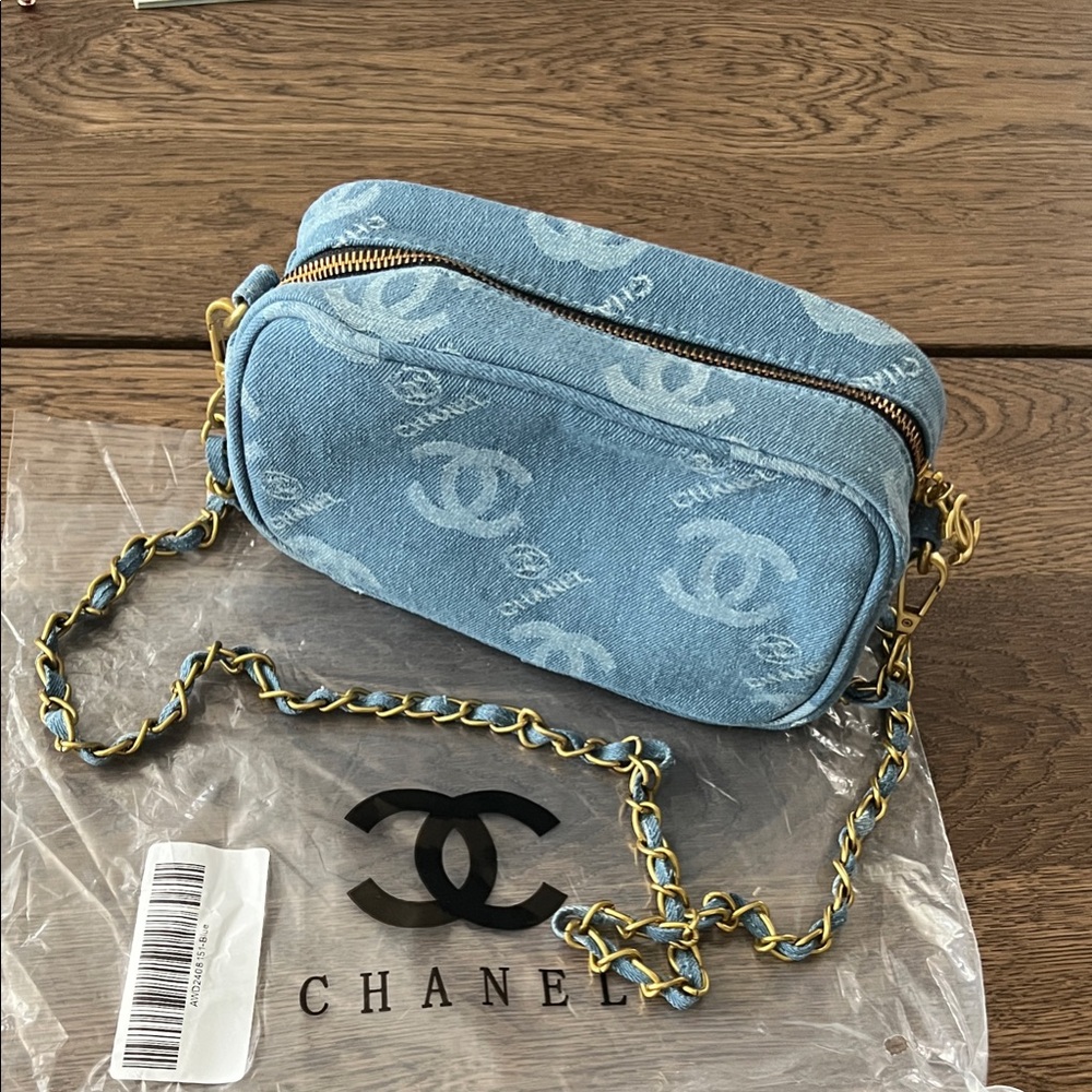 Chanel Beauty Blue Denim Crossbody Bag GWP
